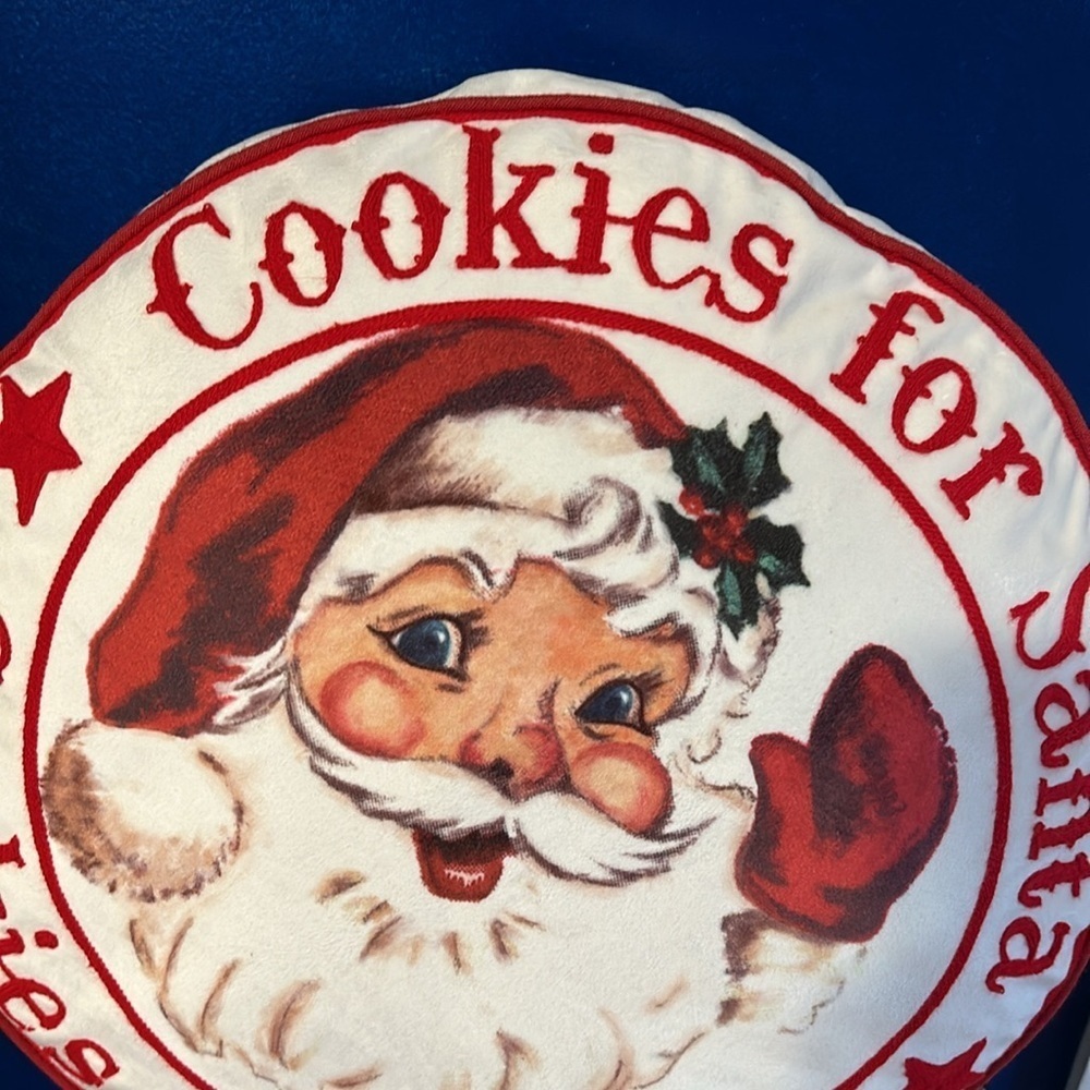 NWOT Saro Lifestyle Cookies For Santa Red & White Christmas Throw Pillow 17” - Picture 2 of 4